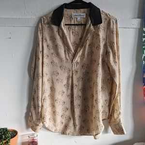 Fifteen Twenty Silk & Leather Elephant Blouse